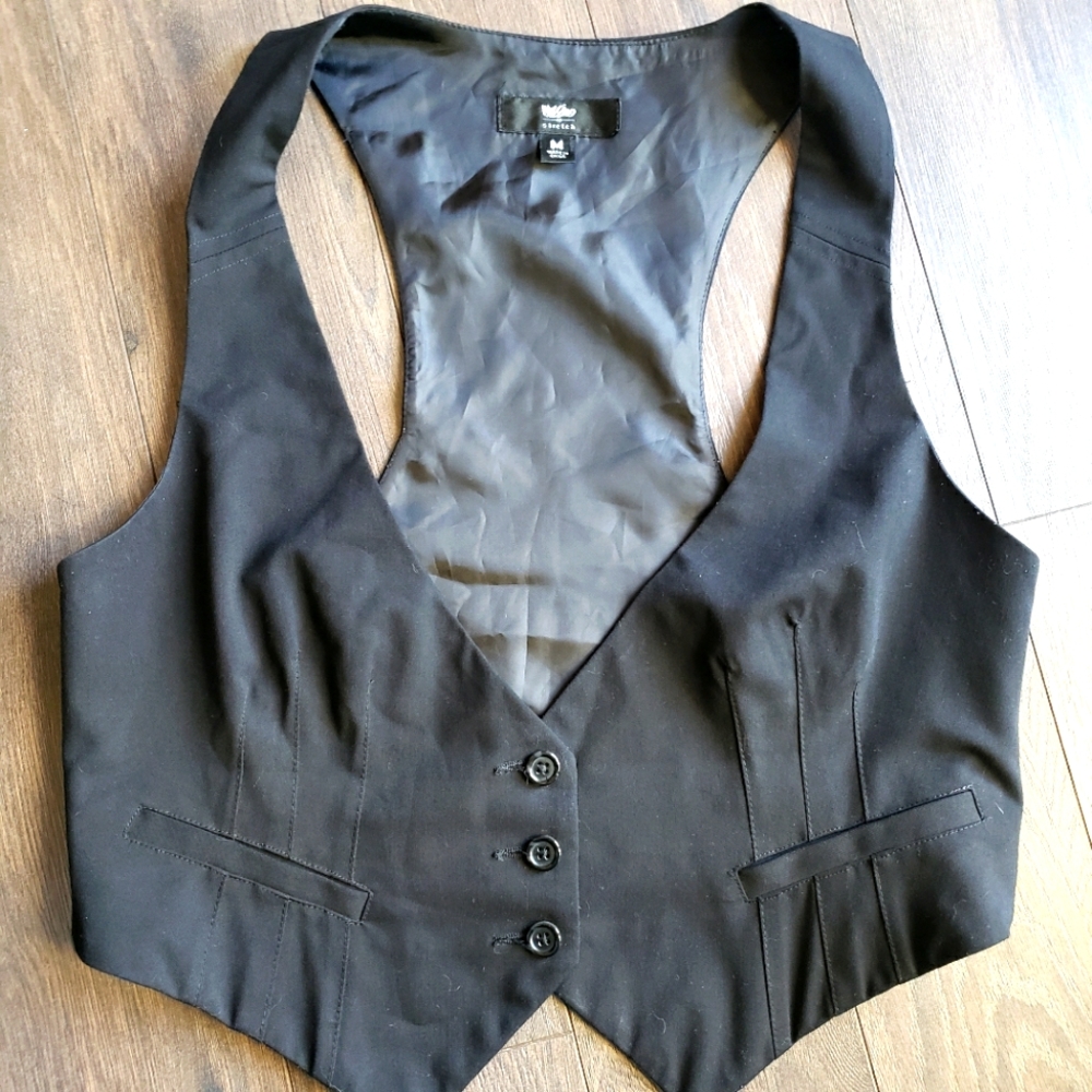 Massimo 3-Button Black Vest Size M